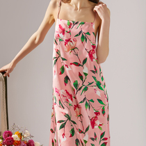 Sleeping Skirt Woman 2022 New summer heavy pound mulberry silk harnesses Home Clothing Sexy Genuine Silk Printed Pyjamas