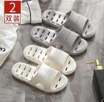 Bathroom slippers non-slip household bath leakage quick-drying deodorant female loophole hollow home summer couple models