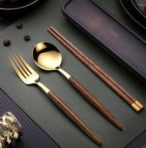 Spoon ins chopstick box Creative adult tableware two-piece set of high-grade single-pack travel chopsticks Student dormitory love