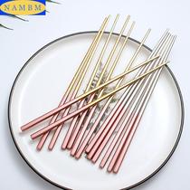 Chopsticks home high-end European luxury stainless steel chopsticks chopsticks light luxury style chopsticks divide people sign home