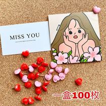 Heart Shape Color Small Figure Nails Large Tack Artificial character felt photo Wall decoration Creative cute cork Remain message board by nail