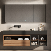 Designer custom light luxury Rock board bathroom cabinet combination modern toilet wash table sink wash basin solid wood