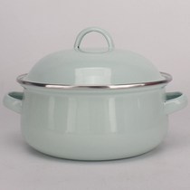 Thick 16-24 enamel pot cooking snail powder pot double ear pot single pot fresh-keeping bowl gas electromagnetic special