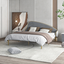 Light luxury iron bed single double bedroom soft pack Nordic iron bed network red is about 1 8m 1 2m 1 5m low bed