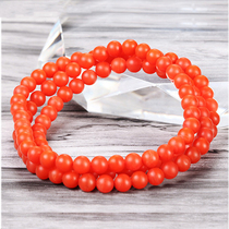 Baoshan south red round bead bracelet 108 agate multi-ring bracelet persimmon red beads for men and women