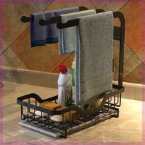 Rag Kitchen Special Shelf Goods Shelf Countertops Wall-mounted Containing Dishcloth Free of perforated towels Drain Racks