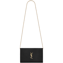 YSL Yves Saint Laurent Womens CASSANDRE ENVELOPE crocodile pattern shiny chain wallet