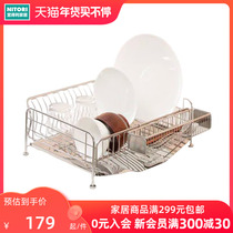 NITORI Lizhou dish shelf kitchen filter stainless steel double leachate