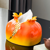 Minimalist modern home paper towel box Living room table swing piece light extravagant and upscale High sense creative pomegranate extraction paper box