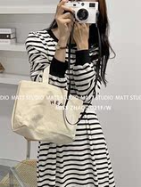 (MISSZHAO) Lady Striped Waist Strap Dress (Dress Only) 178# HBX