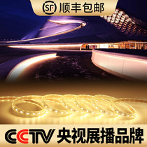 Light strip Outdoor light strip waterproof open-air neon decoration outdoor net red wall super bright warm color led light strip