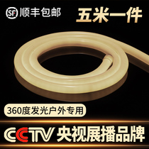 Neutral light round light strip Outdoor waterproof flexible silicone light strip Round tube luminous line light Wall neon light