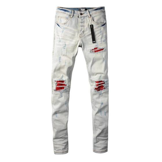 Light-colored elastic hole slim fit casual high street trendy brand patch jeans red small feet men's European and American Amazon
Light-colored elastic hole slim fit casual high street trendy brand patch jeans red small feet men's European and American Amazon