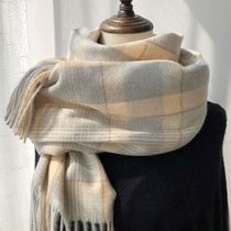 Reduction Age Milkshake Green Soft Girl Wind Imitation Cashmere Scarf woman Winter Korean version 100 hitch student long style warm cloak dual purpose