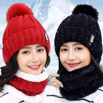 Hat 2021 New Lady Autumn Winter 100 Hitch Fashion Foreign Air Burst Plus Suede Thickened Knit Bicycling Winter