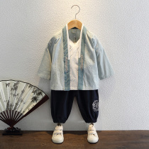 Boy Han clothes spring autumn baby Chinese wind long sleeve ancient wind Less Master clothes Childrens ancient clothes Two sets of children to play out