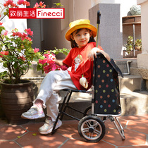finecci Zili life aluminum alloy with seat stool elderly shopping cart folding trolley seat portable trailer