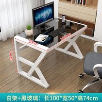 Tempered Glass Computer Desk Desktop Desk 60cm Wide Simple Single Bedroom Learning Writing Desk Home Desk