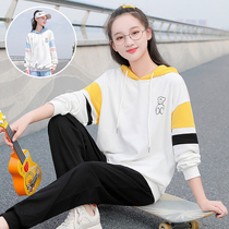 Womens childrens spring clothes 2022 spring new foreign air leisure loose girls Lianhood clothing spring and autumn girl blouses