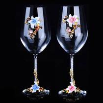 Upscale Crystal red wine glasses High footed cup suit Home creative lovers a pair of personality Eurostyle lavish wine with gift boxes