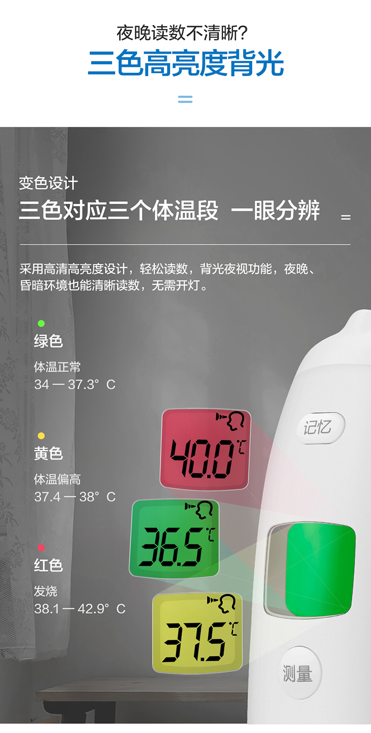 乐普医用额温枪电子红外线温度计