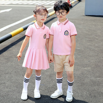 Kindergarten Garden Suit Summer Clothing Ingléen Feng Children Graduation Photos Class Clothing Suit Summer Short Sleeve Sports Elementary School Uniforms