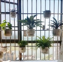 Iron shelf Flower pot fence Terrace Balcony basin rack Wall hanging household flower rack Fixed hanging fleshy hanging basket Living room