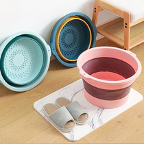 Foldable foot bath Household space-saving plastic massage foot bath over the calf over the knee high foot bath tub