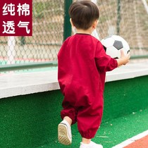 Baby Crawling Suit Anti Dirty Whole Body Anti Dirty Clothing Outdoor Conjoined Hood Baby Climbing for small children Pure cotton breathable