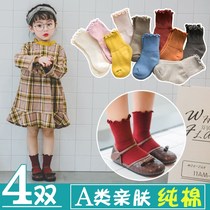 Girls pile socks cotton spring and autumn winter baby childrens socks tide ins Korean foreign style princess long socks