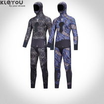 Free diving suit mens wetsuit whole body warm and cold-proof thick 3-5-7mm split tops and pants semi-dry fishing and hunting