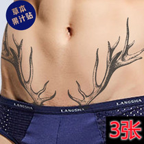 3 upgraded version of herbal juice tattoo stickers bucks song antlers belly belly handsome male waterproof lasting 15 days