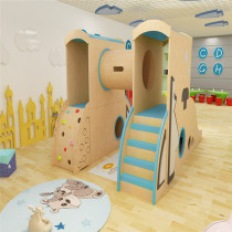 Childrens indoor climbing frame sliding slide swing combination kindergarten small parent-child amusement park baby wooden toys