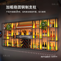 Bar Desk Display Case Against Wall Wall-mounted Wine Rack Industrial Wind Bar Iron Art Wine Cabinet Creative Restaurant Shelve Red Wine Racks