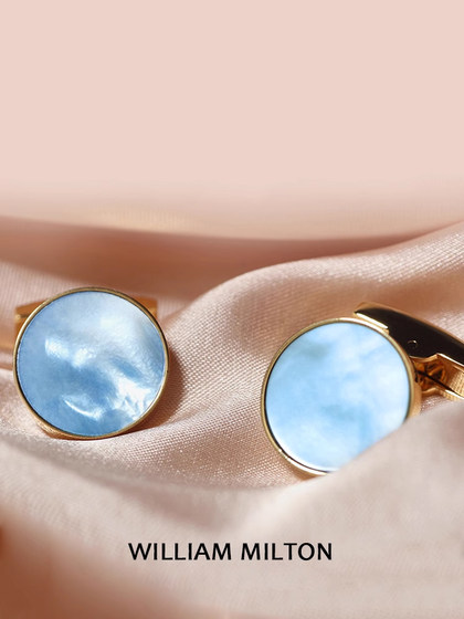 William Milton Deep Sea Blue Mother 's CuffLinks 남성 고급 커프 네일 라이트 고급 선물 선물 선물 선물 상자 팩 William Milton Deep Sea Blue Mother 's CuffLinks 남성 고급 커프 네일 라이트 고급 선물 선물 선물 선물 상자 팩