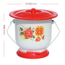 Spittoon female tall urine bucket adult urinal with lid enamel anti-odor home up night bucket old man bedroom thick urine pot