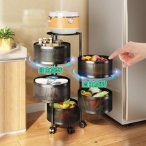 Shuaishi super selection Shuaishi installation-free vegetable basket shelf multi-function fruit and vegetable rack can be rotated 3