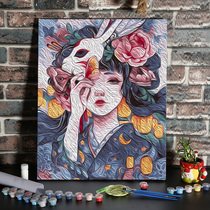 diy Digital Oil Painting Flower Banquet Girls Oil Painting Small Size Prescending Manual Painting Painting Painting Painting