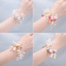 Han-style supersenssen minimalist bridesmaid group wrist flower ring bride and sister group wedding hands flower bracelet for photo props