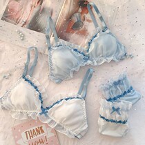 Day Department Teenage Girl No Steel Ring Bra Suit Snowspun Mesh Yarn Underwear Brief Lukewarm Wind Ins Mesh Yarn Embroidered Bra