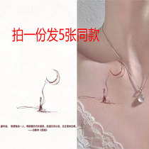 My tattoo under the moon with waterproof lady persistent arm lockbone tattoo tattoo sexy little fresh feeling in wind