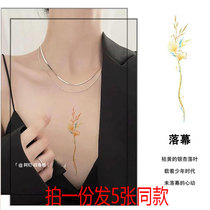 Hand painted Ginkgo chest tattoo with waterproof lady persistent wrist tattoo tattoo linear sexy art tattoo