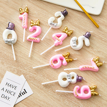 Princess birthday candle Children happy birthday cake decoration Girl age digital creative net celebrity plug-in decoration