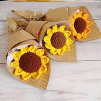 Handwoven flower bouquet package manually woven flower bouquet products sunflower daisies diy hook needle material package