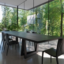 Loft solid wood conference table designer long table simple desk black large board table negotiation table large workbench
