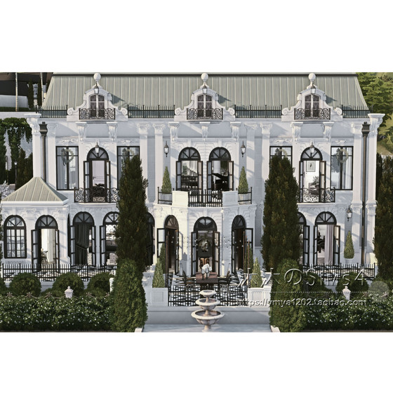 Sims 4CC house modChateau4 bedrooms 4 bathroom residential set with furniture 50x40#530
Sims 4CC house modChateau4 bedrooms 4 bathroom residential set with furniture 50x40#530