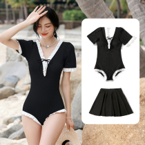 Swimsuit women 2021 New Korean ins ins sexy belly thin gathering conservative plus size holiday swimsuit