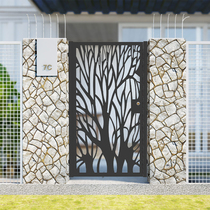 Iron Art Courtyard Garden Yard Door Aisle Hallway Single Open Fence Door Home Euphotic Door Customised Entrance Security Door