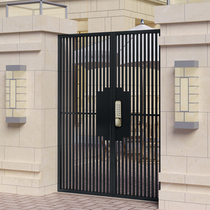 Courtyard Gate Outdoor Single Double Open Villa Door Countryside Fence Iron Art Small Doors Set for modern minimalist yard gate
