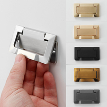Non-perforated wardrobe Inner drawers dark handle modern minimalist with notslotted golden door handle Eurostyle buckle
